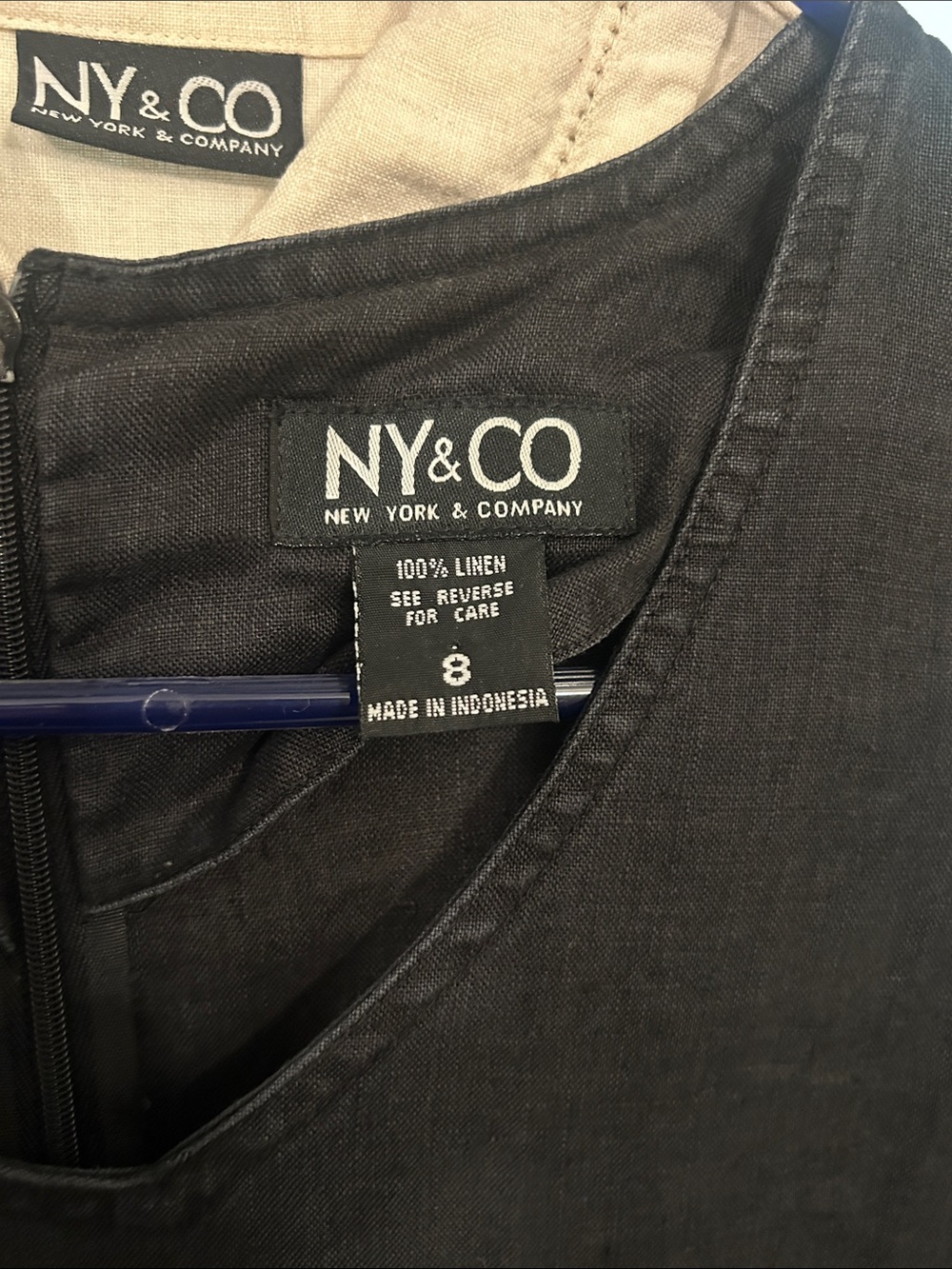 New York & Company Black Sleeveless V-Neck Maxi Dress with Front Pockets - Picture 2 of 3